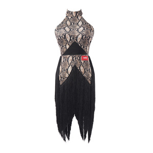 尚芭菲重工流苏拉丁舞裙带胸垫