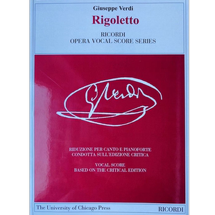 威尔第 歌剧 弄臣 声乐总谱 平装版 里科尔迪Ricordi乐谱书 Verdi RIGOLETTO ITALIAN/ENGLISH VOCAL SCORE HL50488500