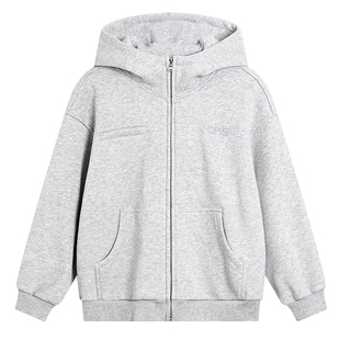 男童秋冬韩范运动连帽加绒外套2025新款儿童学生冬季加厚开衫卫衣