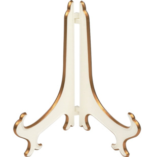 台湾产欧式塑料白色金边赏盘架钟表盘子支架相框平安扣托架