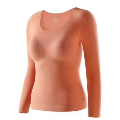 简云圆领文胸保暖上衣女