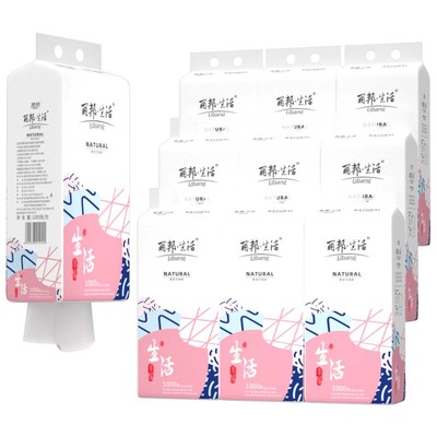 丽邦1000张悬挂式抽纸家用整箱实惠装家用餐巾纸厕所擦手纸卫生纸