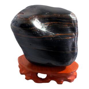 1238克崂山试金湾纯天然试金石原石墨玉玄玉典当行专用试金石15-1