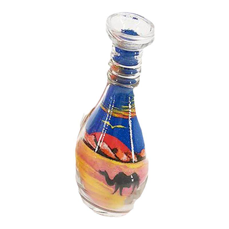 敦煌夜市手工diy沙画瓶鸣沙山五色沙骆驼玻璃摆件生日礼物纪念品