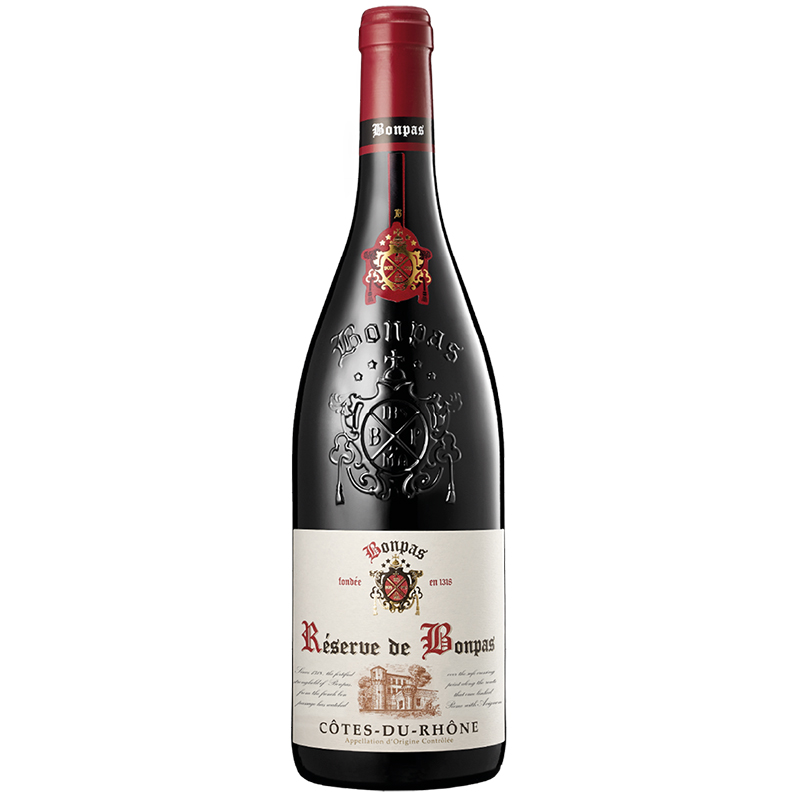 法国通舶酒庄罗纳河谷干红葡萄酒GSM混酿白Bonpas Cotes Du Rhone