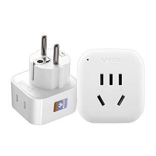 公牛德标转换插头韩国泰国巴厘岛德国欧规洲欧标转国标插头转换器