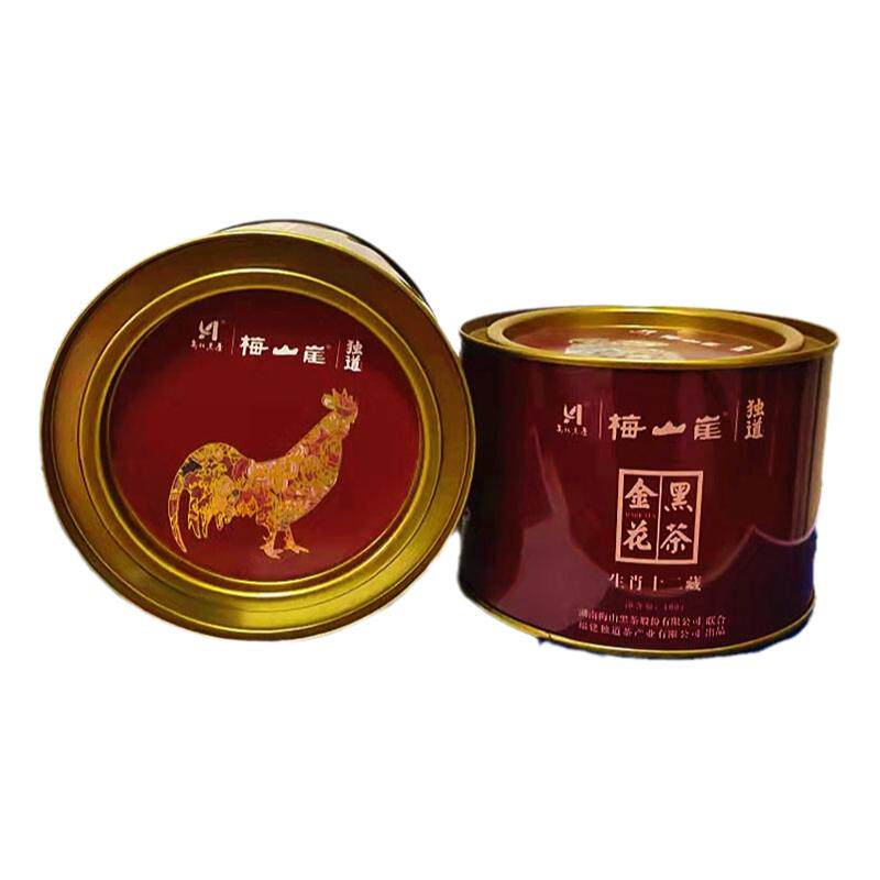 梅山崖金花黑茶正宗湖南安化特级茯茶散装罐装辰山界上有机茶100g