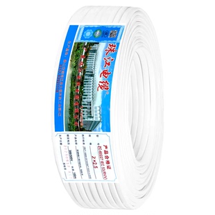 珠江护套线白色ZC-RVV软国标纯铜2/3芯阻燃1.5/2.5平行电线电缆线