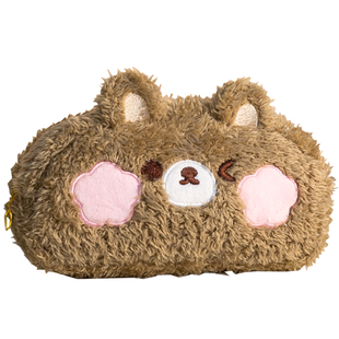 超好rua！可爱毛绒笔袋大容量高颜值女孩文具袋初中生专用女生小学生儿童铅笔盒2024年新款毛茸茸秋冬季冬天