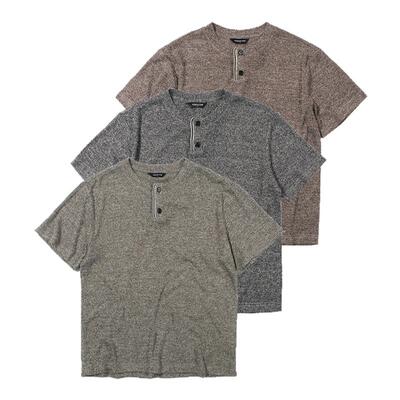 肌理炫彩亨利三色短袖T恤