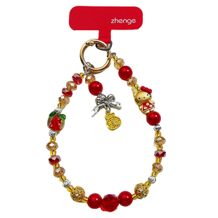 手机链串珠挂件女士手腕绳超好看可爱小众精致高级感水晶吊坠饰品户外旅游出行防丢电话套壳手机挂绳链子新款