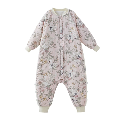 嫚熙婴儿睡袋羊毛桑蚕丝宝宝睡袋儿童四季通用秋冬恒温分腿防踢被