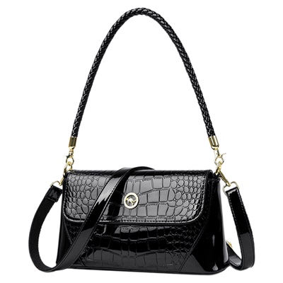 漆皮小方包真皮女包2025新款时尚大气中年妈妈简约百搭手提斜挎包