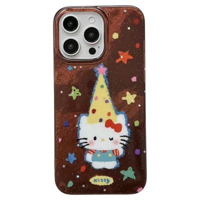 jze韩系ins棕色可爱星星HelloKitty挂链适用苹果17ProMax手机壳iphone15秋冬新款16pro女13防摔15pro保护套14