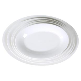 酒店鱼盘商用陶瓷大盘子椭圆形清蒸红烧纯白盘餐具中式创意盘菜盘