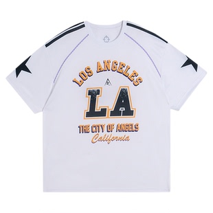 准者里夫斯速干运动短袖新款宽松印花跑步健身速干服字母T恤百搭