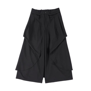 无感官&浮游野人「秋序」原创设计感山本风裙裤多穿式宽松剑道裤