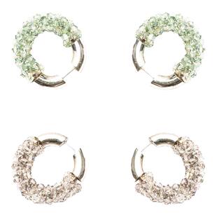 PUPILCASKET 金属半串珠耳环 百搭原创设计气质小众吸睛水晶耳环