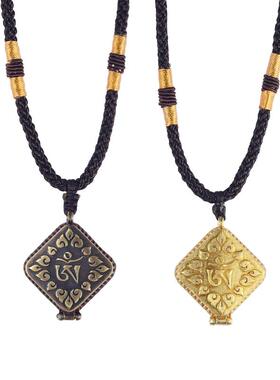 西藏吉祥物种子字铜制嘎乌盒