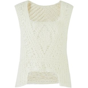 SWAYING官方 马海毛钩针背心 22AW钩花镂空马甲毛衣薄款无袖上衣