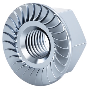 8级镀锌法兰面螺母DIN6923防滑螺帽带齿M3M4M5M6M8M10M12M16M20