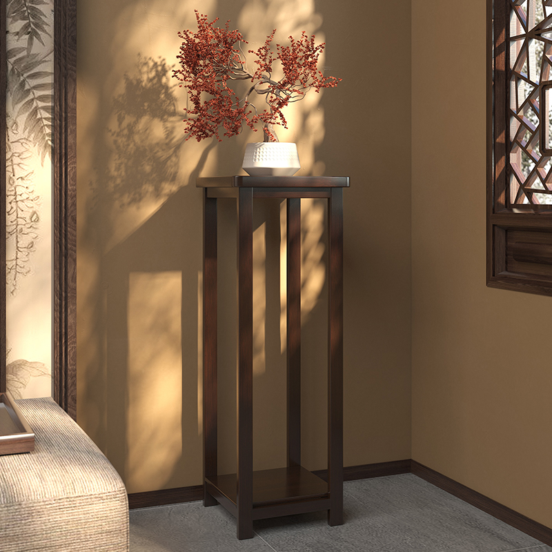 博古架新中式展示架摆件摆放架非实木茶室茶架子花台落地式置物架