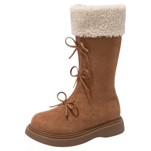 红蜻蜓女童鞋儿童雪地长靴子2025新款冬季长筒小公主女孩加绒洋气