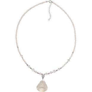 方糖家 天然高冰透玉髓佛公淡水珍珠新中式项链女款2026新款长款