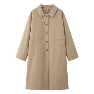 画风drawwind2025冬季新款风衣羽绒服女中长款保暖翻领羽绒衣外套