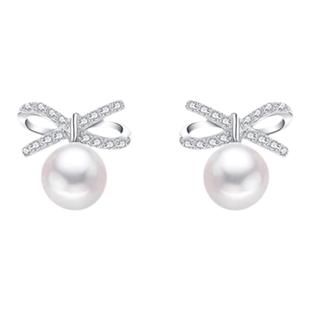 蝴蝶结珍珠款蚊香盘耳夹女轻奢高级感小众独特无耳洞耳环精致耳饰
