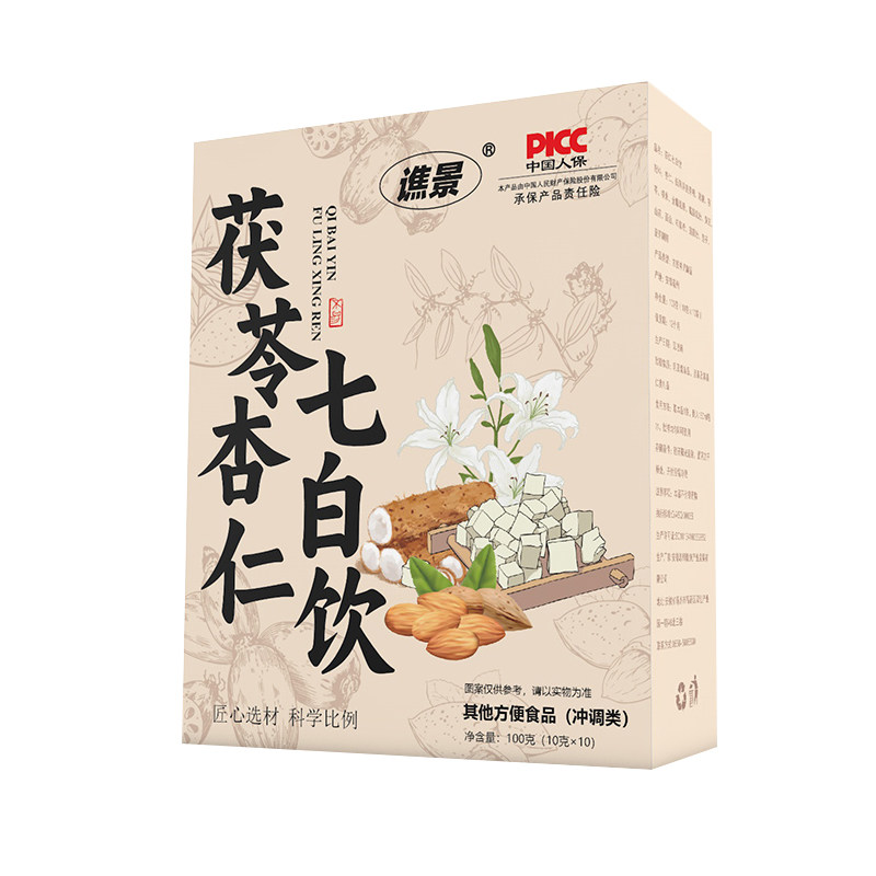 茯苓杏仁七白饮变白养颜冲泡饮品