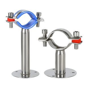 304不锈钢带底盘管支架管卡管子夹水管固定支架管道托架夹PVC管夹