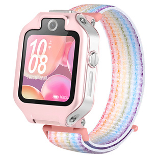 适用华为5X/5Xpro表带儿童电话手表尼龙编织魔术贴加长腕带