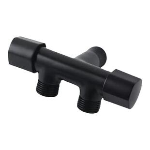 科勒黑色三通接头一进二出全铜镀铬双开关快开冷热水三角阀33985