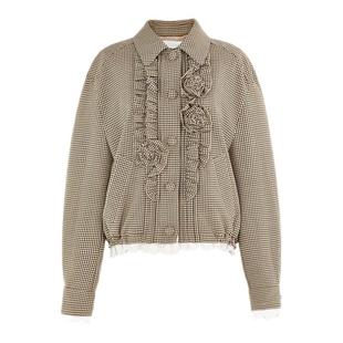 lefame拉飞姆2025秋冬新款复古格纹立体玫瑰花设计通勤潮流外套女