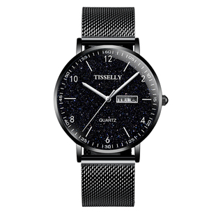 星空手表男士机械表青少年初中高中学生专用学霸防水夜光石英男款