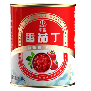 25年中基新疆番茄丁罐头400g切块番茄新鲜0添加开罐即食