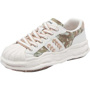 达芙妮贝壳头溶解小白鞋女2026新款春季透气鞋子女鞋休闲厚底板鞋