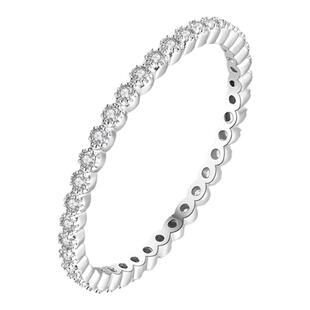 璀璨排钻细圈戒指女组合满钻925纯银精致食指戒叠戴满天星指节戒