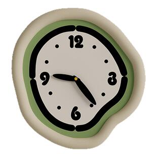 2025年新款奶油客厅挂钟 儿童房ins风静音石英钟高级轻奢家用挂钟