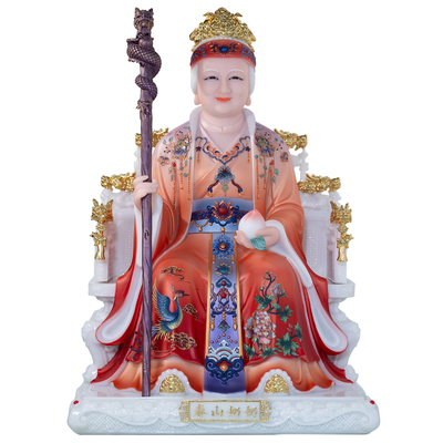 玉石泰山奶奶神像家用摆件