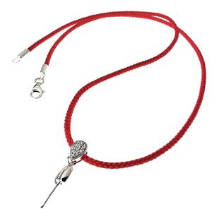 高端纯银扣吊坠绳佛公玉佩项链绳观音翡翠挂绳黄金挂件绳子高货绳