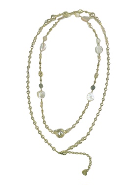 天然石水晶串珠项链女长款高级感