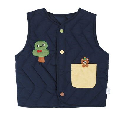 男童马甲秋冬儿童背心外穿2025冬季新款男孩保暖夹棉坎肩校服神器