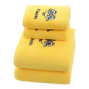 轻奢卡通黄色海绵宝宝亲肤毛巾浴巾加厚超软超强吸水成人男女儿童