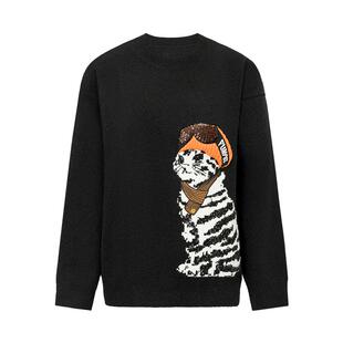 【态度猫旅】FF仿佛针织衫女2025冬季新款珠片绣保暖羊毛毛衣毛衫