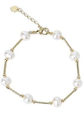 天然淡水珍珠手链手串正品女满天星女孩幸运情侣手环白色新潮手环