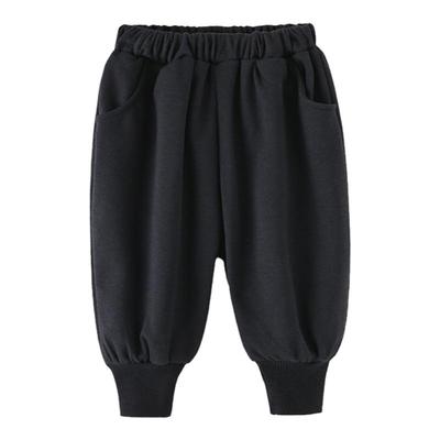 男童黑色加绒束脚灯笼卫裤
