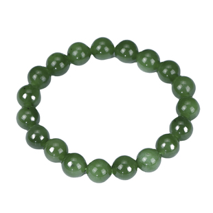 七彩云南天然和田玉碧玉手串菠菜绿玉石手把件国风新中式玉手链