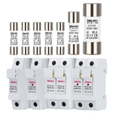 熔断器熔芯德力西圆柱保险丝